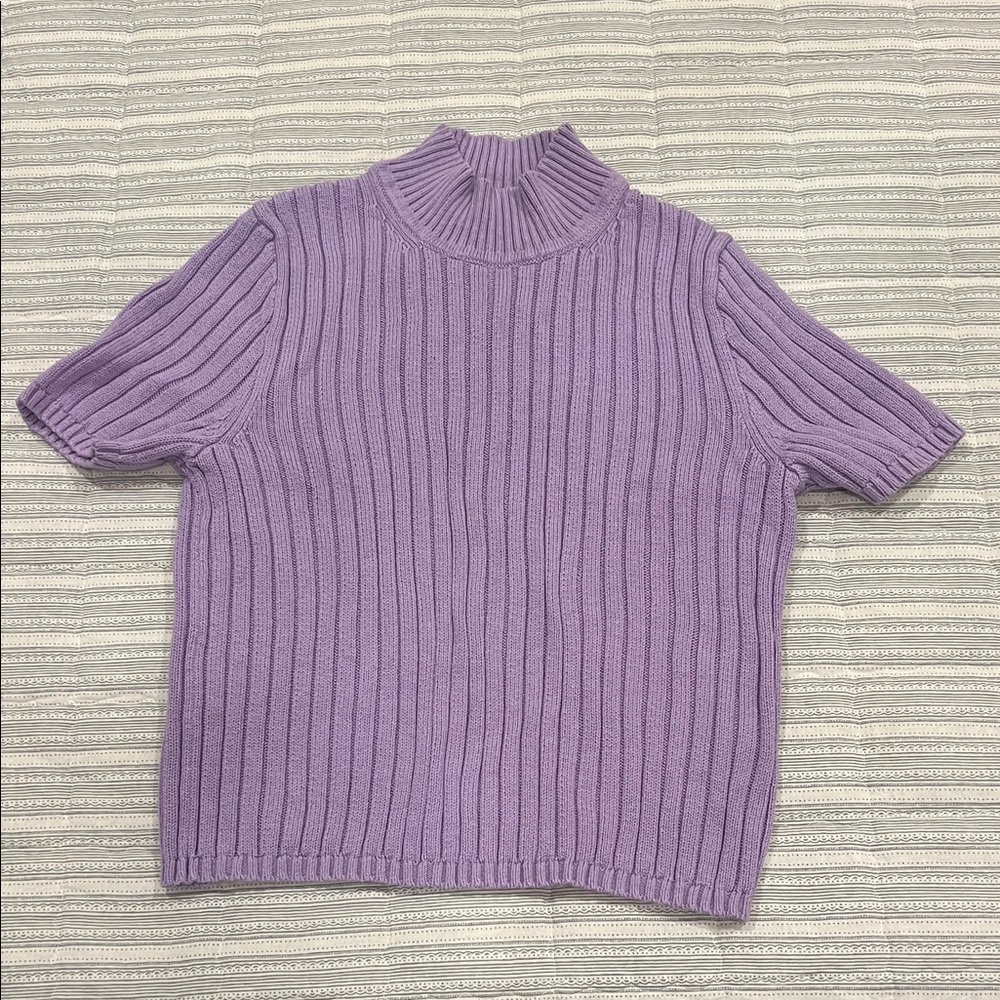 J. Crew Purple Ribbed Sweater